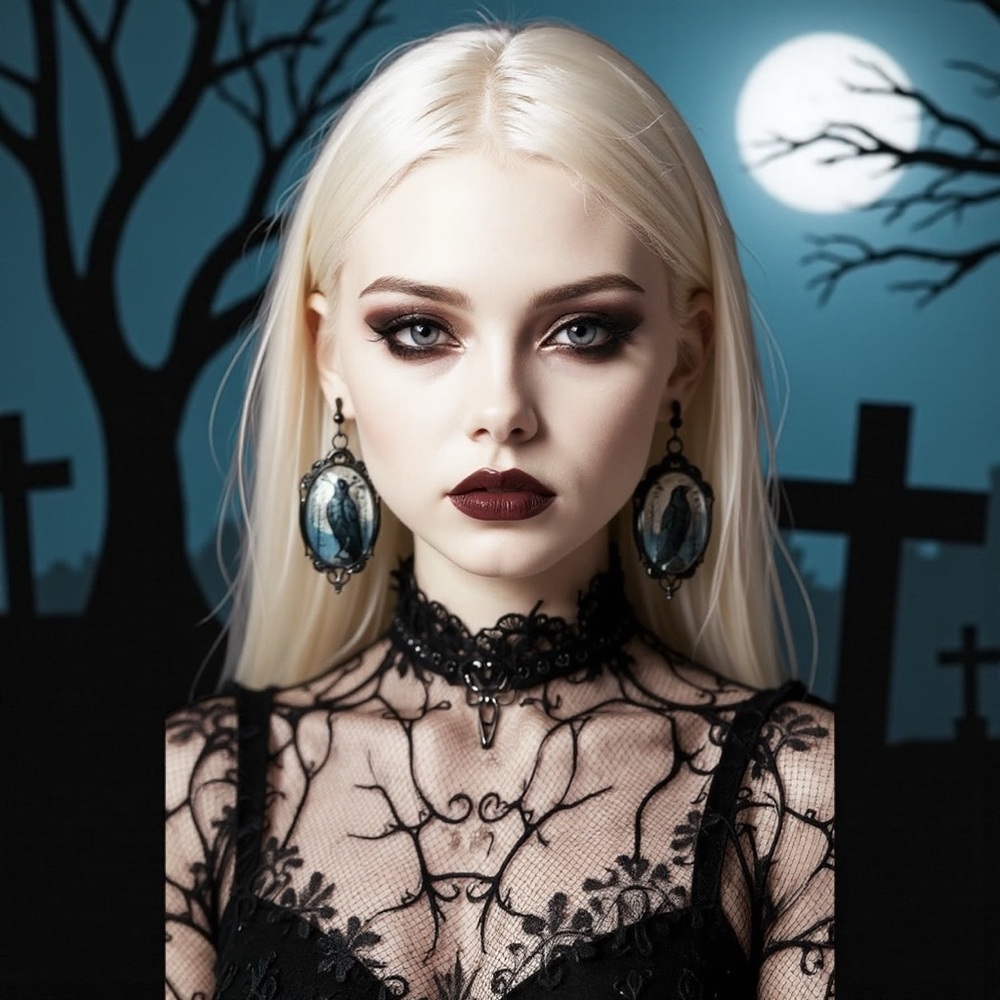 Camden Layne Black Raven Earrings - Picture 2 of 3